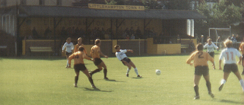 Gary Miller lays the ball off