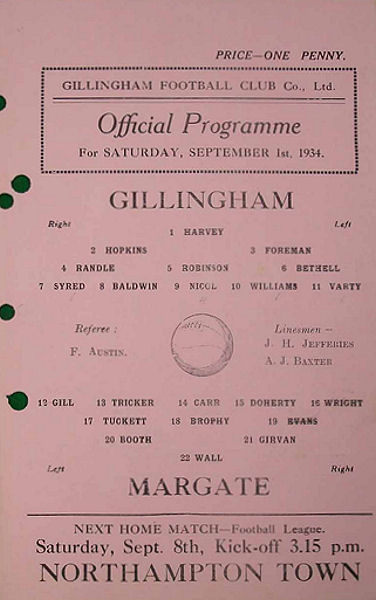 Match programme