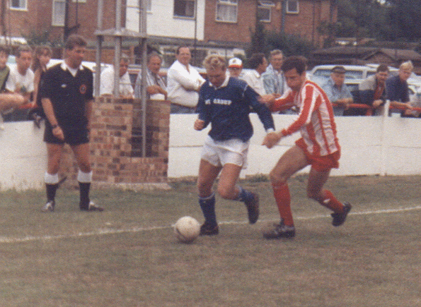 Paul Underwood takes on Ramsgate's David Coles.