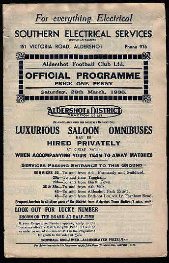 Match programme