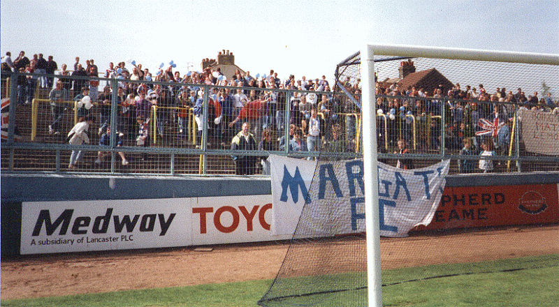 The massed ranks of Margate fans.