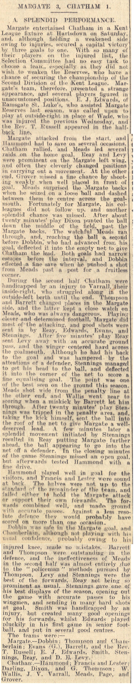 Match Report
