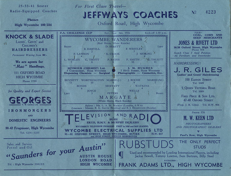 Inside match programme