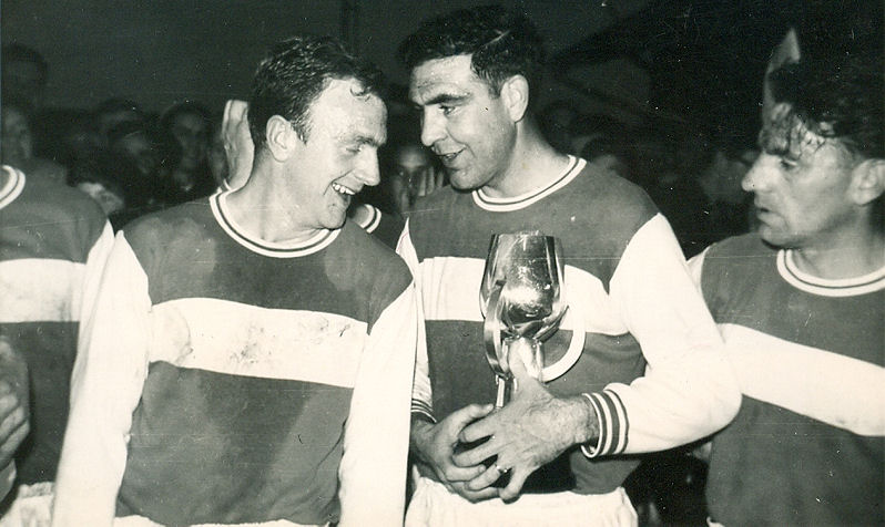 Peter Smith, Bob Harrop and Bill Parry after the game.