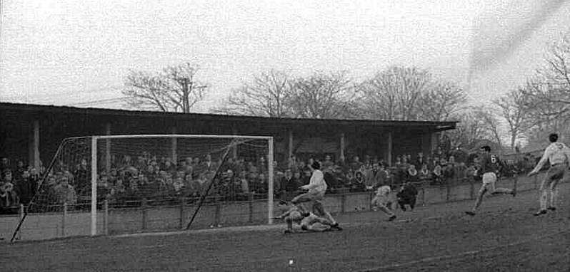 Phil Amato is denied by the Hillingdon keeper.