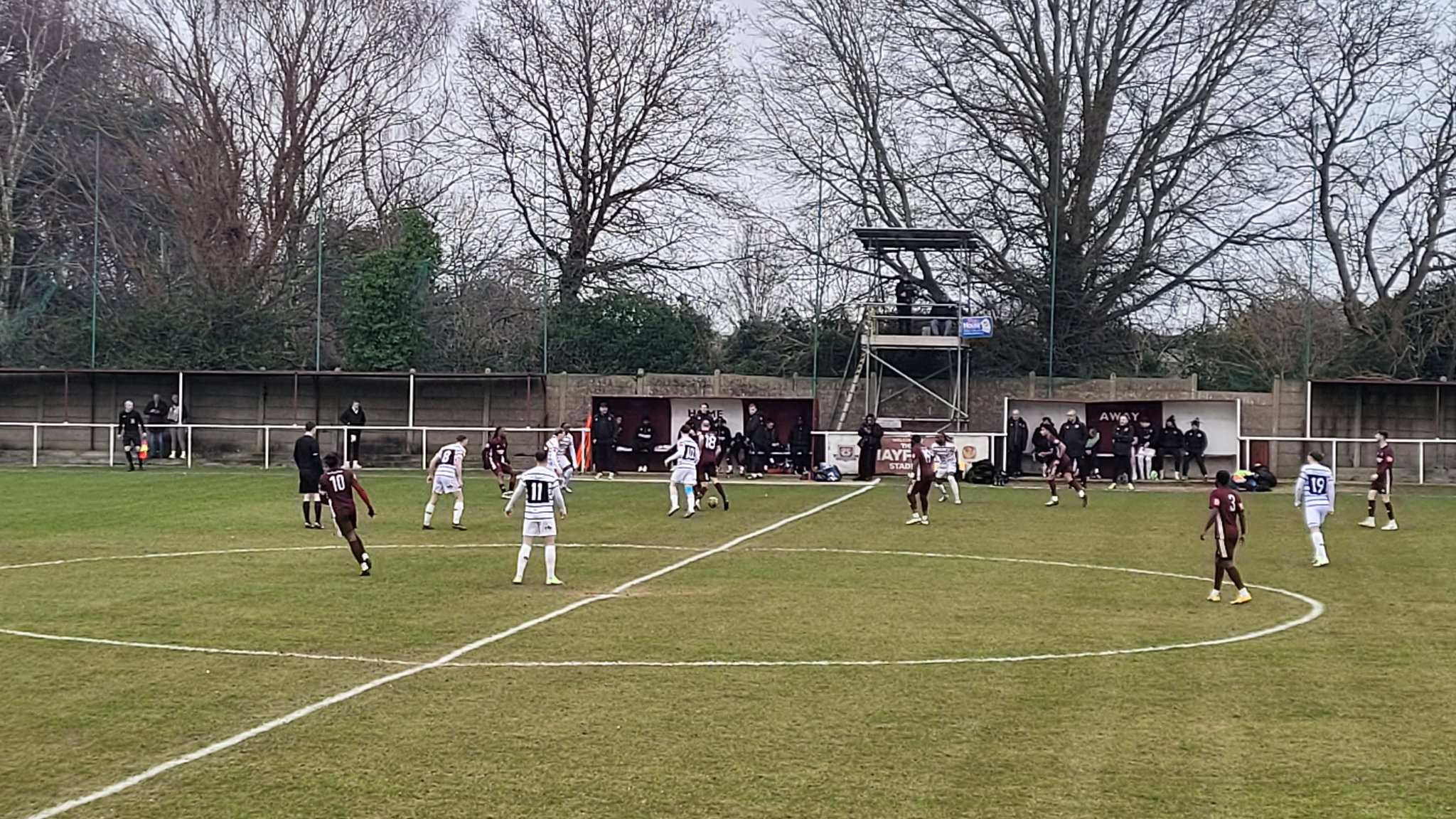 (photo courtesy of Alan Johnstone @alanj1974 on Twitter (X) - Margate (in white) facing AFC Croydon at Thornton Heath