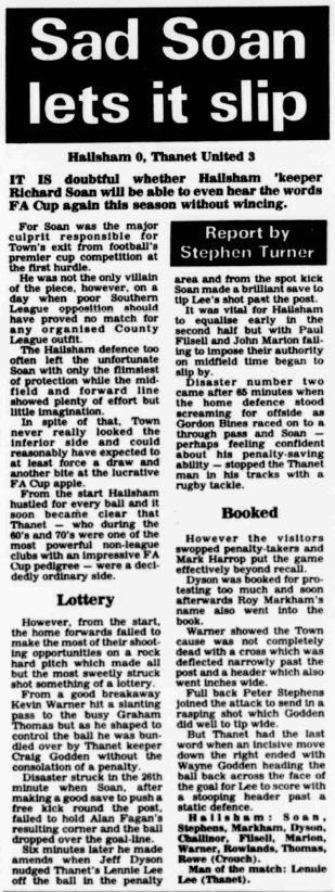 Eastbourne Gazette report